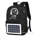 Solar Panel Backpack With USB Charger Anti-Theft Outdoor Water Resistant Luminous Logo Backpacks Manufactory